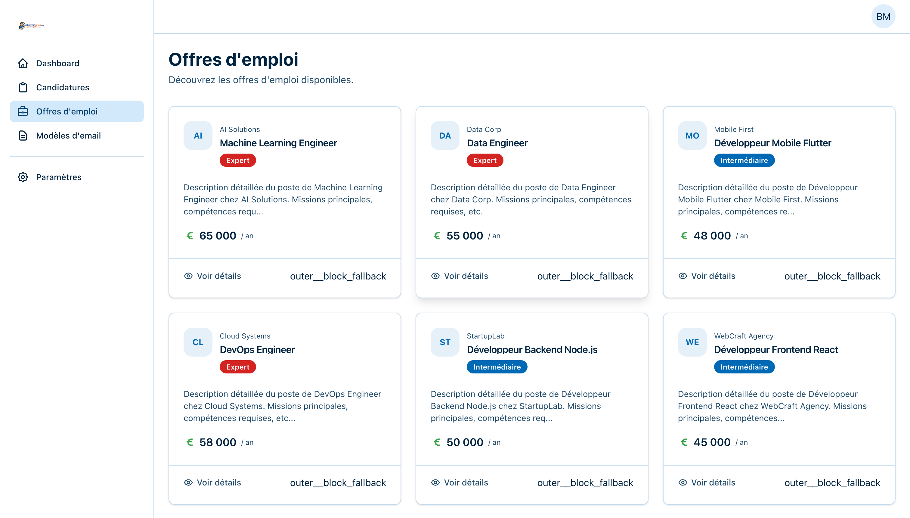 Commencez votre recherche d'emploi